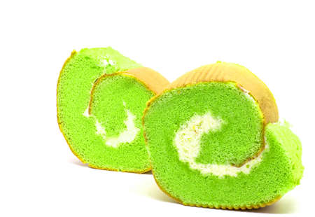 Pandanut roll isolated white backgroundの写真素材