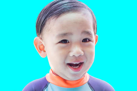 boy smiling isolated  background.