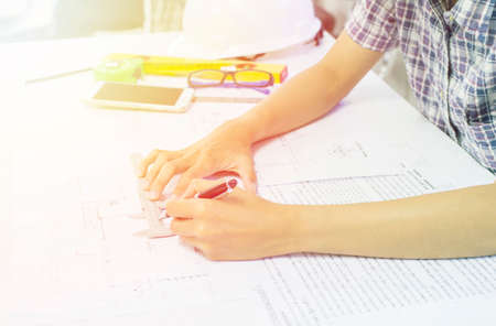 Blur hand working light sunsetの写真素材