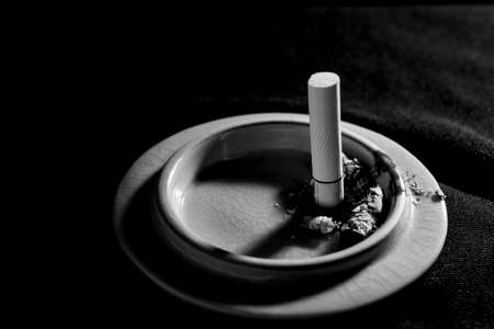 cigarette on a black background.の写真素材