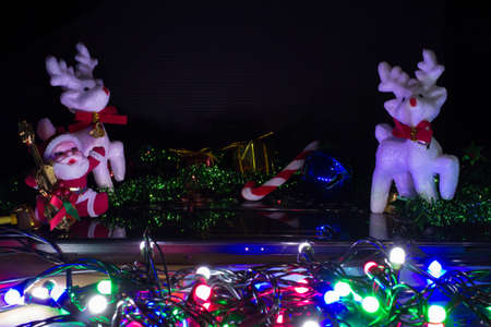 Happy new year 2018 or Christmas day with deer Copy space your textの写真素材