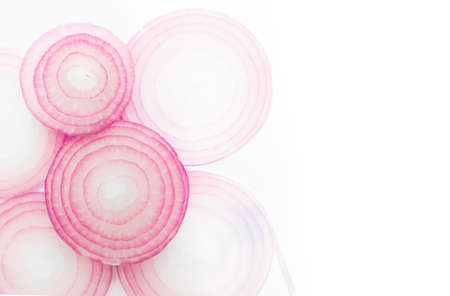 Red and  onions isolated on white background.
