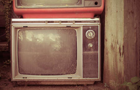 Retro style old television from 1950, 1960 and 1970s. Vintage tone  filtered photoの写真素材