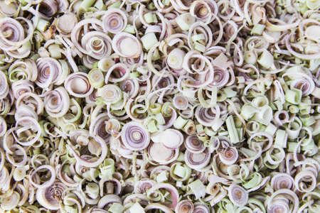 Sliced ââlemongrass prepared for cookingの写真素材