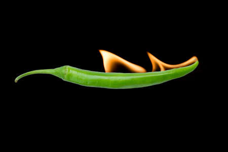 Hot chili pepper spicy with fire.