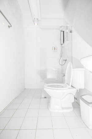 Clean white bathroom, interior Modern styleの写真素材