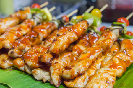 pork barbecue  roasted frome summer.の写真素材