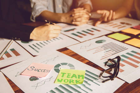 Success of the team. Asian business people create mutually beneficial business relationships....