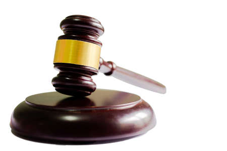 Hammer President isolated white background, Sign of lawyer