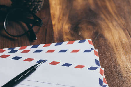 A black pen on the letter.Retro  style filter photo
