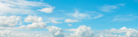 Panorama Blue sky and clouds in the weather day outdoor nature environment abstract background