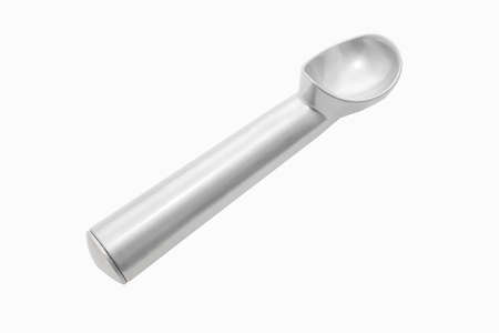 Ice cream scoop spoon isolated white backgroundの写真素材