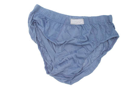 blue of men underwear isolated white backgroundの写真素材