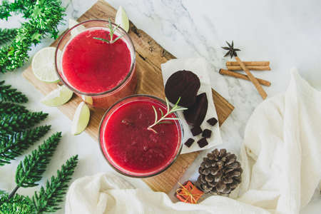 Beetroot and pineapple smoothie , anise for dinner, party, celebrate or Christmas new year healthy...