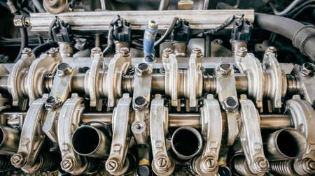 engine, system, cylinder old car, repair the retro car concept. mobile photoの写真素材
