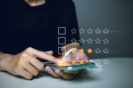 Customer Experience Satisfaction Concept dissatisfied customer low rating Poor service, bad reviews,...