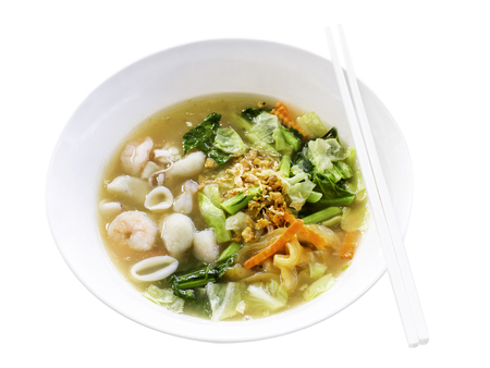 Thai Style Wide Noodles In Thick Gravy Sauce with Seafood