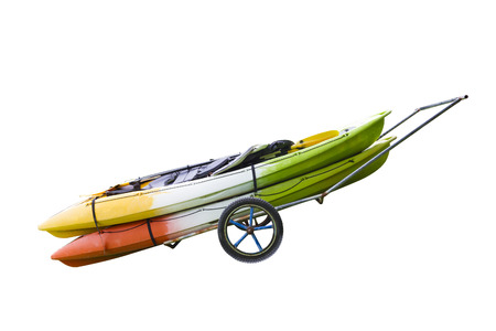 Kayaks Boat on a Trolley Thailandの写真素材