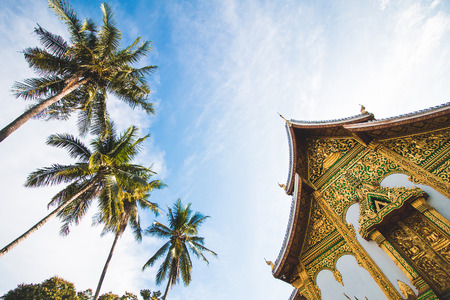 Buddhist Temple in Luang Prabang Royal Palace, Laosのeditorial素材