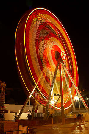 Ferris wheel at night in the Europeの写真素材