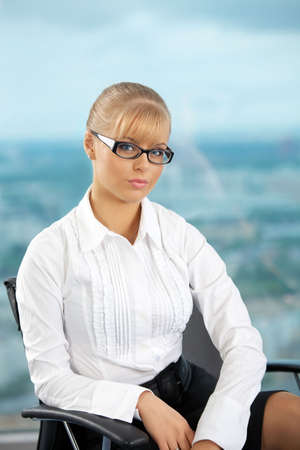 The image of the stylish business woman at officeの写真素材