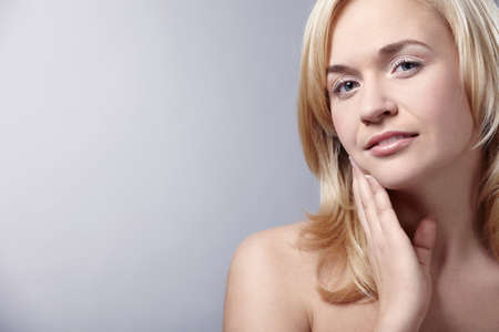 A beautiful young woman isolatedの写真素材