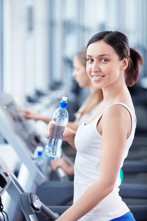 Young attractive girl in the fitness clubの写真素材