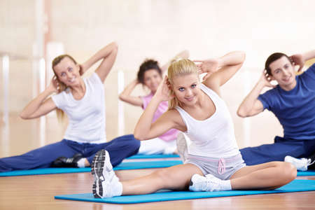 Attractive young people engaged in fitnessの写真素材