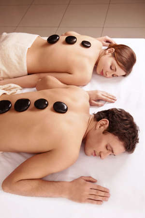 Young attractive couple relaxingの写真素材