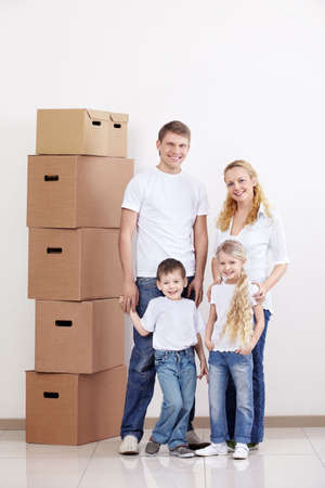 Families with young children at homeの写真素材