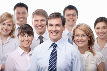Smiling business people isolatedの写真素材