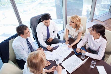 Business people are discussing in the officeの写真素材