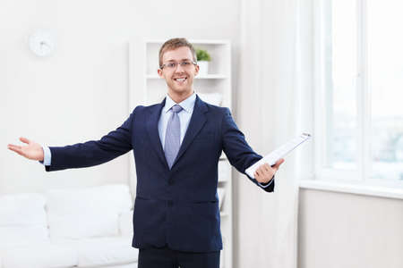 Business man at homeの写真素材