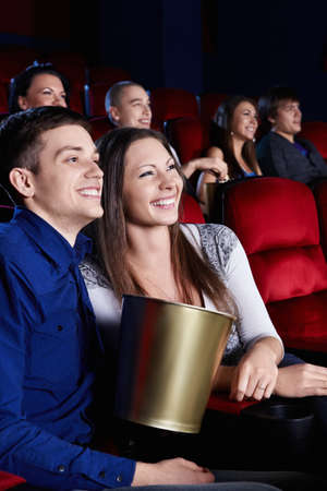 Young people in the cinemaの写真素材