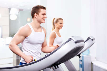 Young people in a fitness club