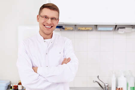 The dentist at the clinicの写真素材