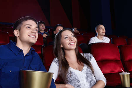 Young people in the cinemaの写真素材