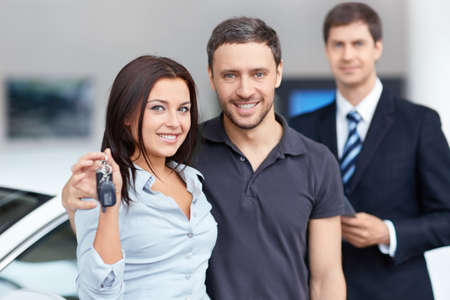 Seller and buyer in the showroom