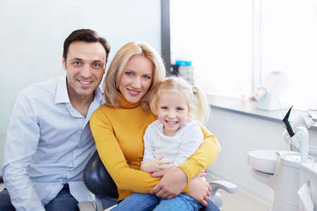 Family in the dentist's officeの写真素材
