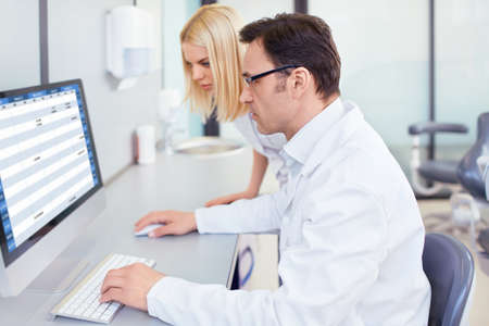 Scientists in a laboratoryの写真素材