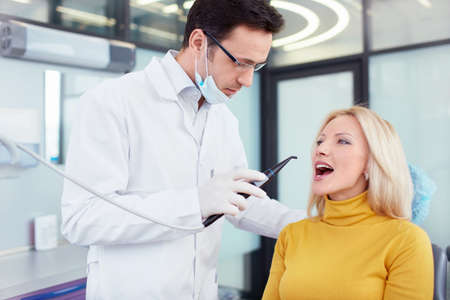 Doctor and patient in a dental clinic