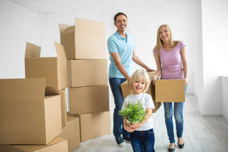 Young family with a child at home