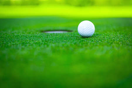 Golf ball on the lawnの写真素材
