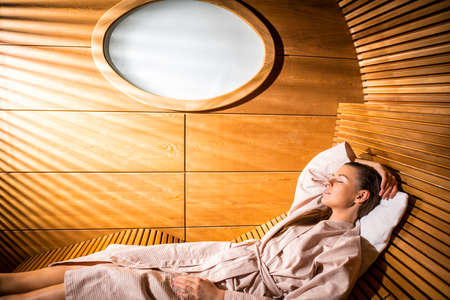 Young beautiful woman indoorsの写真素材