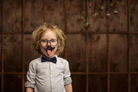 Little boy in studioの写真素材
