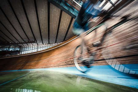Athlete on cycle indoors