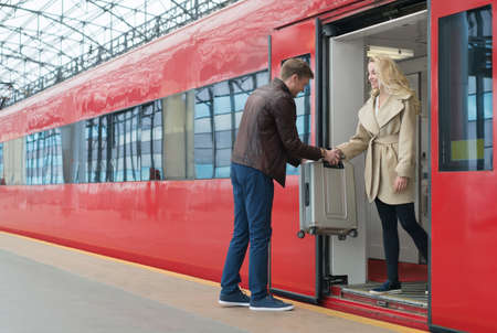 Young couple at the station