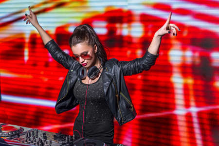 Young dj in nightclub