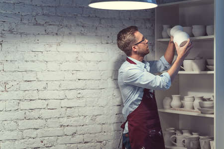 Young man in studioの写真素材