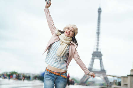 Happy woman on vacationの写真素材